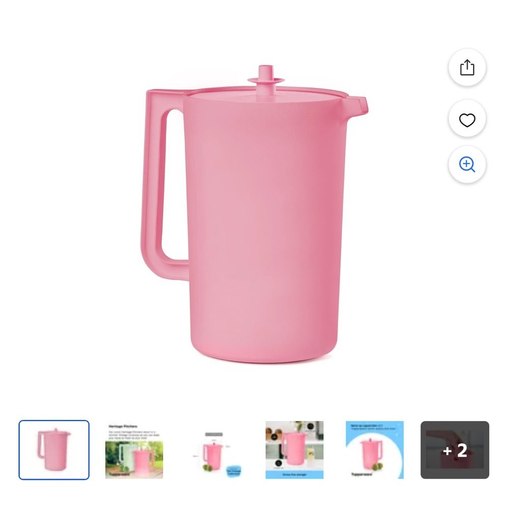 Tupperware Heritage Pink Pitcher with Lid